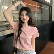 夏　トップス　Tシャツ　半袖　韓国ファッション　レディース 　薄手　イチゴ