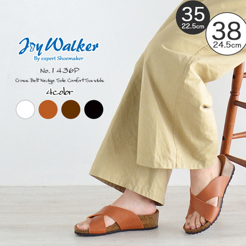 【joy walker】 レディースサイズ クロス ウエッジ サンダル　4色