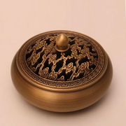銅製 真鍮法具寺院仏教工芸品アンティーク香皿 香立 香炉 仏具　陶器　蓮香炉　冠婚葬祭用品