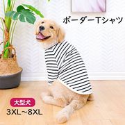 新品 犬服 大型犬 大きめサイズ ゴールデンレトリバー プードル 半袖 Tシャツ ボーダー 犬 服