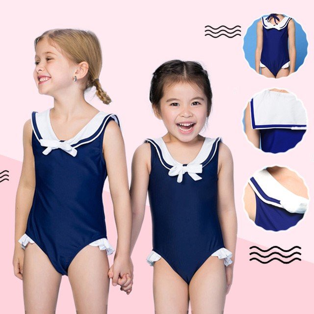 子供水着 スクール水着 女の子 セーラーカラー サロペット 水着