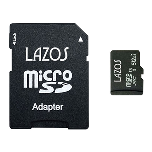 【20個セット】 Lazos microSDXCメモリーカード 512GB UHS-I U