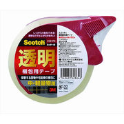 【10個セット】 3M Scotch スコッチ 透明梱包用テープ 中 軽量物梱包用カッター