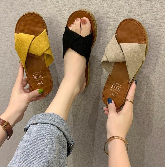 韓国風  レディース   スリッパ    靴   シューズ  カジュアル   ファッション  4色