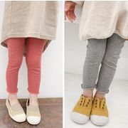 韓国風子供服  キッズ  ベビー服  女の子  ボトムス  レギンス  ズボン    パンツ  横縞 2色