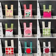 韓国風   レディース  ハンドバッグ   ニットバッグ   大容量   バッグ   収納バッグ  果物  9色