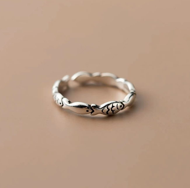 魚  韓国風  アクセサリー  リング   指輪   雑貨  レディース  開口指輪   ファッション小物