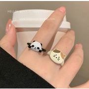 猫 パンダ    韓国風  アクセサリー リング  開口指輪   レディース   簡単  ファッション小物