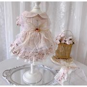 花柄 ドレス 手作り犬服 猫服   ネコ雑貨  ペット服 ペット用品  ワンピース 犬用品 ドッグウェア