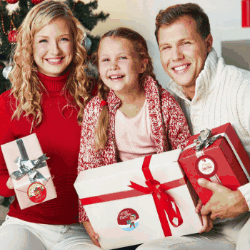 ラベルシール  粘着シール　ラッピング用品 梱包材  シール クリスマス　梱包 　プレゼント  装飾品4色