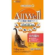 [ユニ・チャーム]AllWell室内猫用チキン味挽き小魚とささみフリーズドライパウダー入り1．6kg