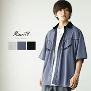 【半袖シャツ】ルーズシルエットクレリックウエスタン半袖シャツ／MinoriTY