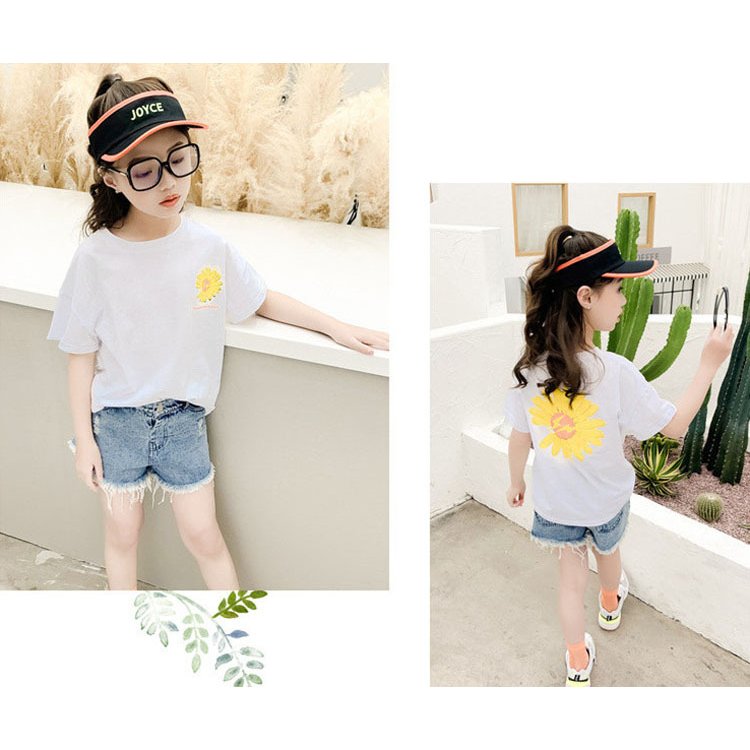 子供服 Tシャツ キッズ 男の子 女の子 韓国子供服 半袖 丸い襟 菊柄 プリント