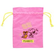 【巾着袋】スヌーピー 刺繍巾着 PEANUTS PLAY WITH COLORS4 ピンク