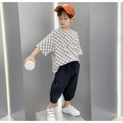 韓国子供服 セットアップ 男の子 お洒落 夏服 上下セット Tシャツ + 七分丈パンツ 2点セット