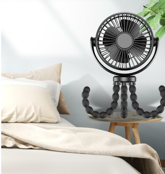 YMS-A102(B) ブラック 卓上扇風機 USB Desktop Fan 720° Rotation Silence Fan 2800mAh USB