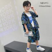 韓国子供服 男の子 夏服 セットアップ スポーツウェア カジュアル 半袖 フード付き