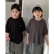 人気新品韓国風子供服  Tシャツ 半袖  キッズ服   トップス　2色