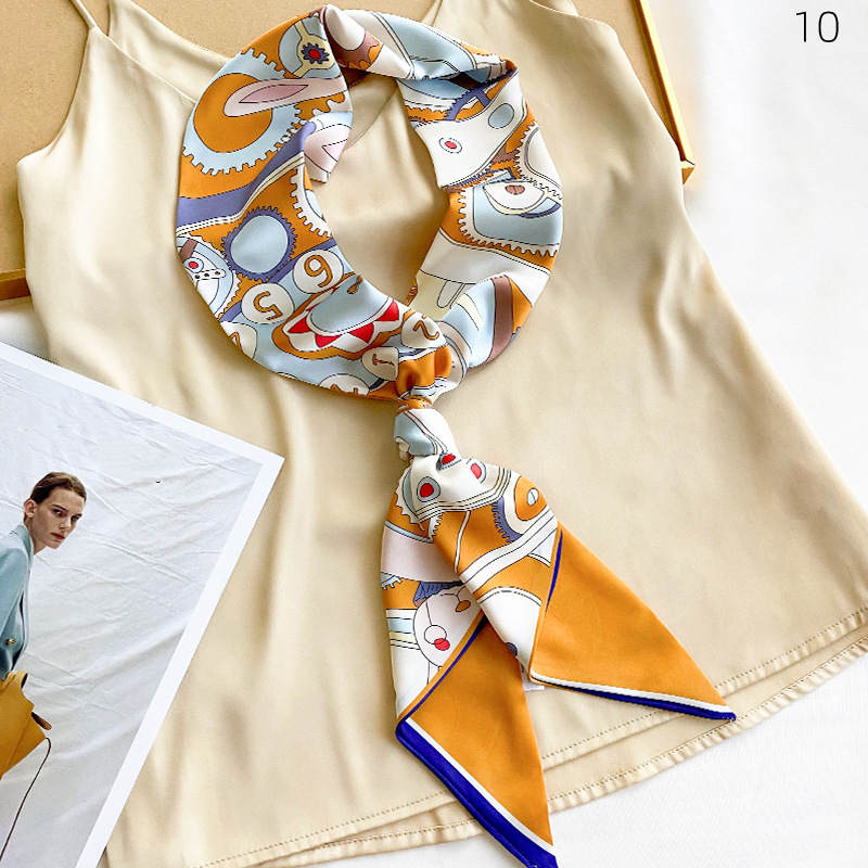 タイスカーフ　夏 　150*13cm  　多用途ヘア結び　バッグ飾り　韓国ファッション