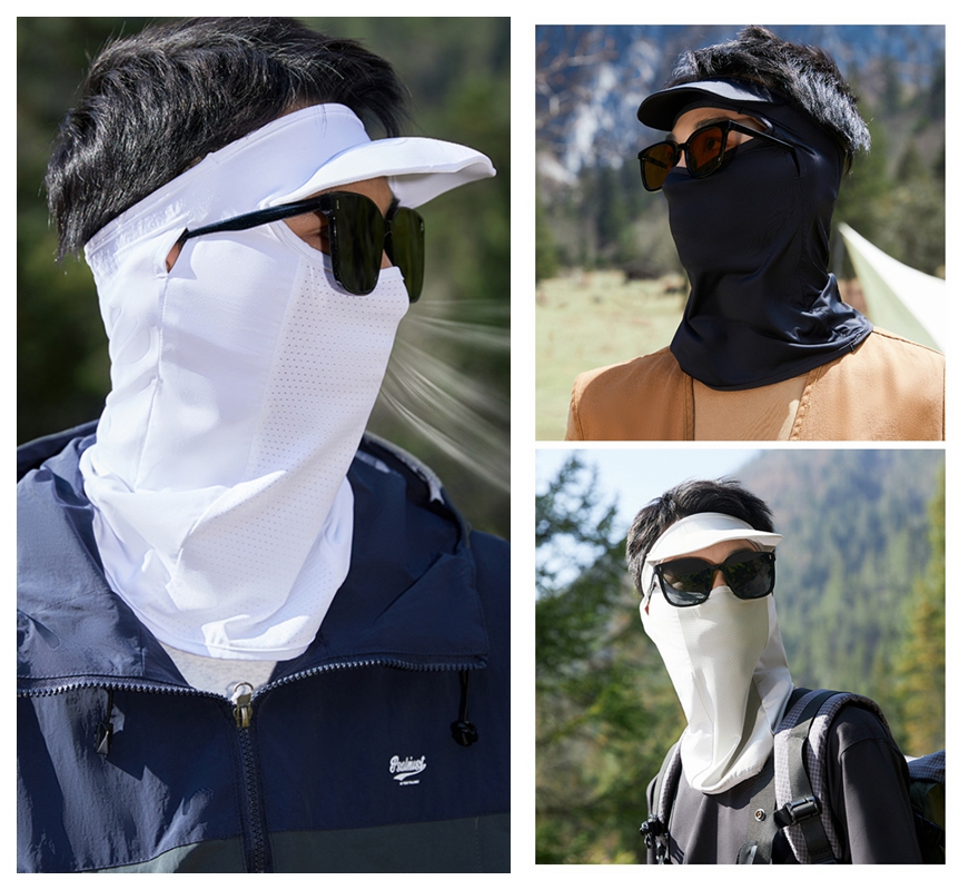冷感 UPF50+ 日焼け防止 マスク フェイスマスク フェイスガード 夏用 登山 自転車 UVカット メンズ