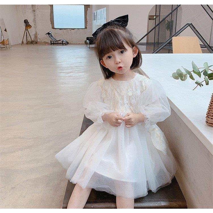 子供服 ワンピース キッズ 女の子 春服 長袖ワンピース チュール 韓国子供服 子供ドレス