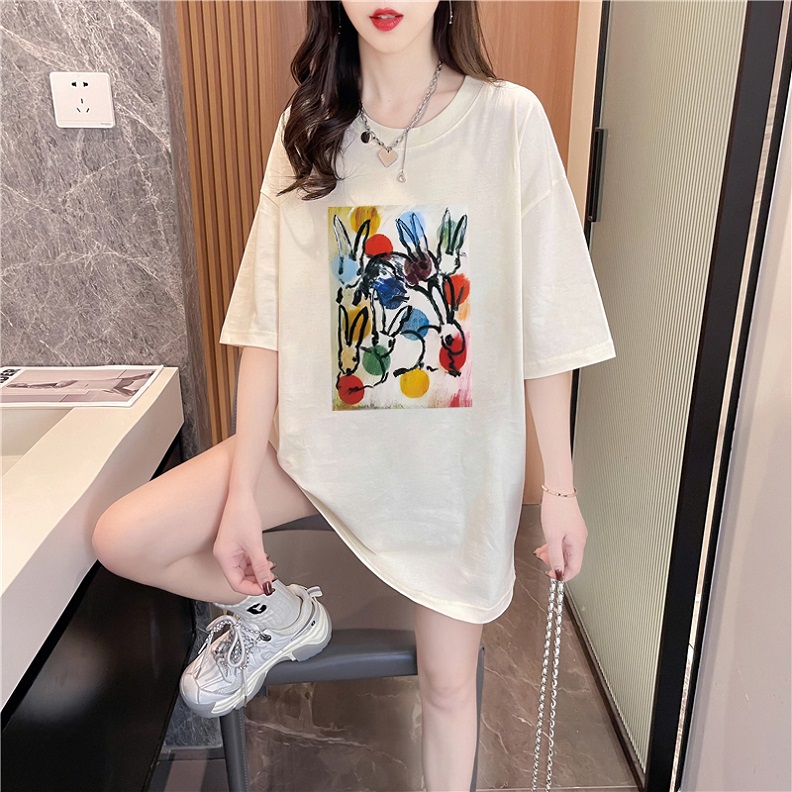 【予約220167】大きいサイズ春夏新作 韓国 レディース ファッション  Tシャツ ワンピースLL-4L