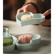 店長推薦 陶磁器 中国式茶菓子 1個  分格盤 菓子皿  果物皿 ドライフルーツ皿 クローバー茶菓子皿