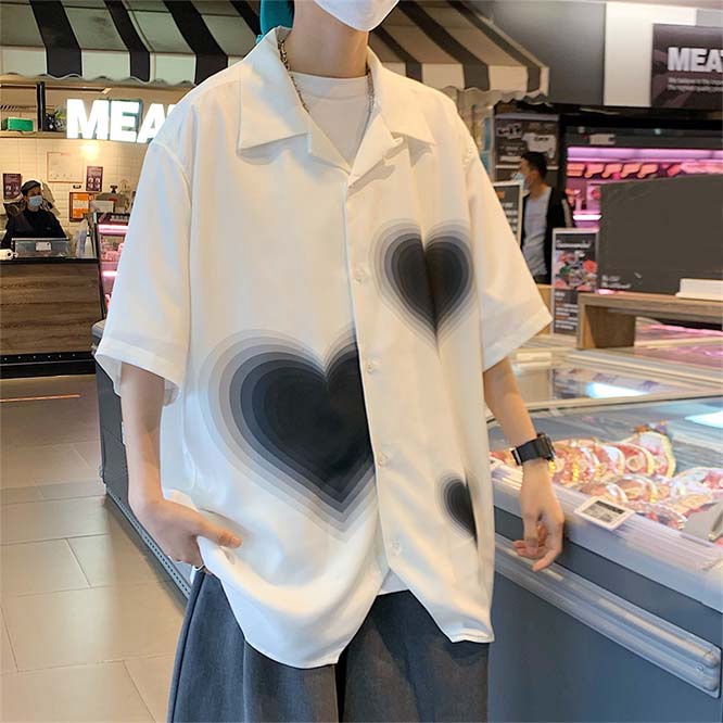 2023夏　メンズ服　韓国風　半袖シャツ　カジュアル　大きいサイズ　ストリート系
