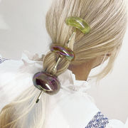 ヘアカフ　ポニーフック　メタル　樹脂　ヘアアクセサリー　デザイン　髪飾り