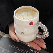 新しいデザイン INSスタイル マグカップ 家庭用カップ セラミックカップ エナメルカップ コーヒーカップ
