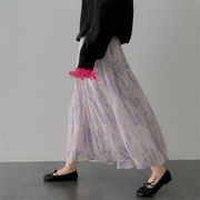 クーポン適用でお得に 早い者勝ち 紫藤花 怠惰な風 自作 快適である ケーキスカート ロングスカート