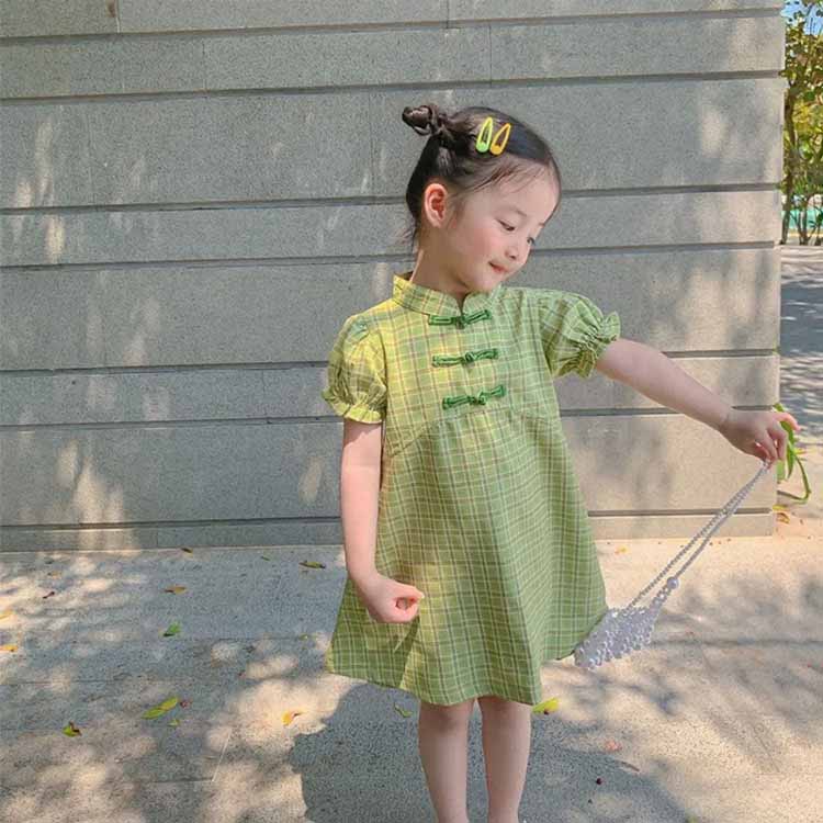子供服 ワンピース 半袖 チャイナドレス ショート丈 キッズ