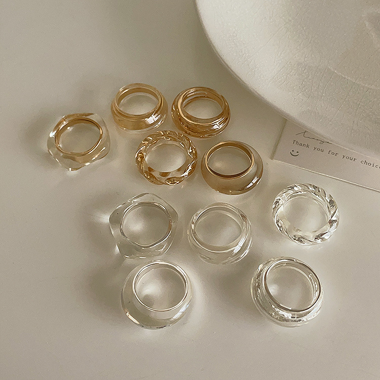 クリア指輪　リング　デザイン　アクセサリー　レディース　韓国ファッション