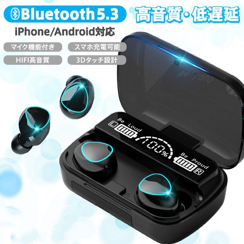 ワイヤレスイヤホン bluetooth 5.3Hi-Fi音質 耳掛け 通話 - イヤホン