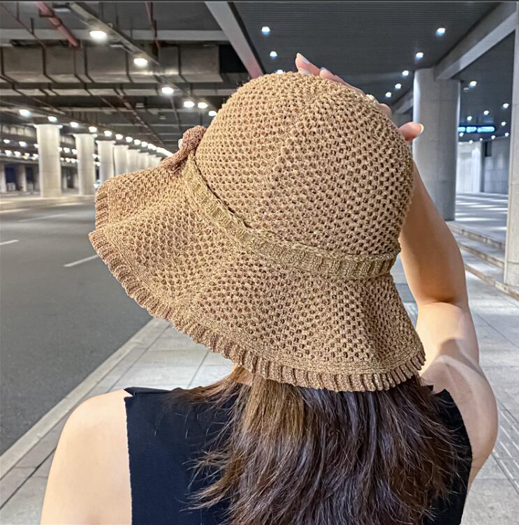 レディース帽子、 夏は薄い漁師の帽子、日焼け止め、日よけ帽、バケットハット、、ファッション学生ハット