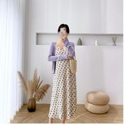 韓国風　　夏新しい　妊婦プラスサイズのスリップドレス，ショール　ファッション2点セット★M-2X