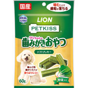 ［ライオン］PETKISS ワンちゃんの歯みがきおやつ ソフトクッキー 野菜入り 60g