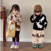 秋冬男の子女の子 ニットトップ、 子供服、 新作ファッションプルオーバーセーター★80-130