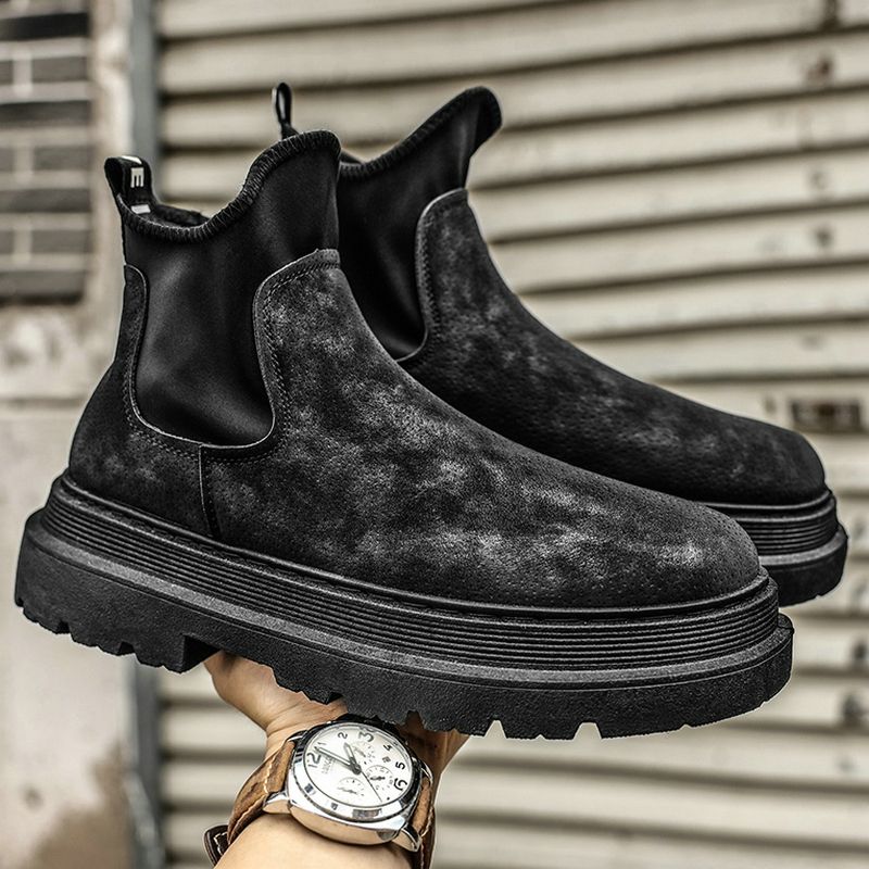 ショートブーツ PU フェイクレザー チェルシーブーツ チャッカブーツ メンズブーツ