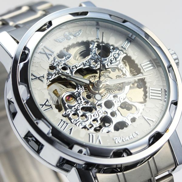 自動巻き腕時計 ATW013 透かし彫りが美しいメタルベルトのフル 