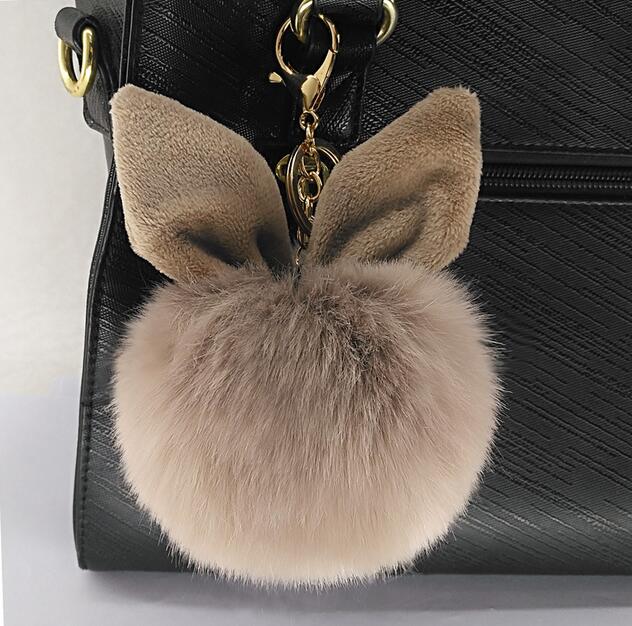 ウサギの耳のぬいぐるみ キーホルダー ペンダント ウサギの毛をまねる ファッションカーペンダント
