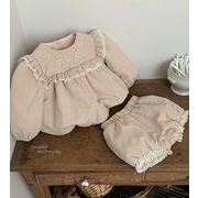 2025 冬新作 韓国風  子供服   ベビー服   2点セット  トップス   パーカー +ズボン