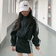 ★Girls★ 　子供セットアップ　上下セット　紫外線防止ジャケット　ミニスカート　韓国子供服