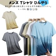 メンズ Tシャツ ひんやり 接触冷感 アイスシルク Tシャツ カットソー 涼しい ドライ