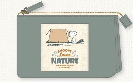 SNOOPY Loes　NATURE ３ポケットポーチ　ＧＲ  SPMS-007