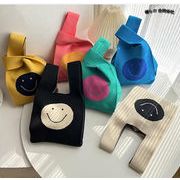 新品　可愛い　笑顔　ハンドバッグ　韓国風　レディースバッグ　カジュアル　ニットバッグ　6色展開