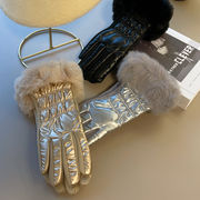 手袋　レディース　韓国ファッション　デザイン　秋冬　スマホ対応　ファー　全4色