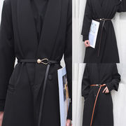 ベルト女性のシンプルな装飾スーツコート、スカートシャツセーターウエストイン風結びウエストベルト