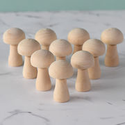 10個/セット DIY キノコ おもちゃ 子供のおもちゃ 色を塗る 木のきのこ飾り きのこ 工芸品 4.6cm
