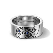 メンズリング 猫リング 調整可能 レトロ 指輪 レトロ 猫のアクセサリー